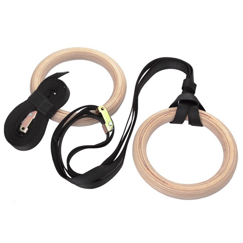 조절 가능한 긴 버클이 있는 피트니스 체조 링, 목재  - Gymnastic Ring Wood 리뷰 및 가격