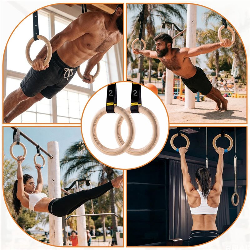 1.25인치 숫자가 새겨진 스트랩 링 나무 체조 링 칼 - Gymnastic Ring Wood 리뷰 및 가격